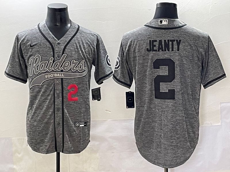 Men 2025 Oakland Raiders 2 Jeanty Grey Joint Name Nike Limited NFL Jersey style 5